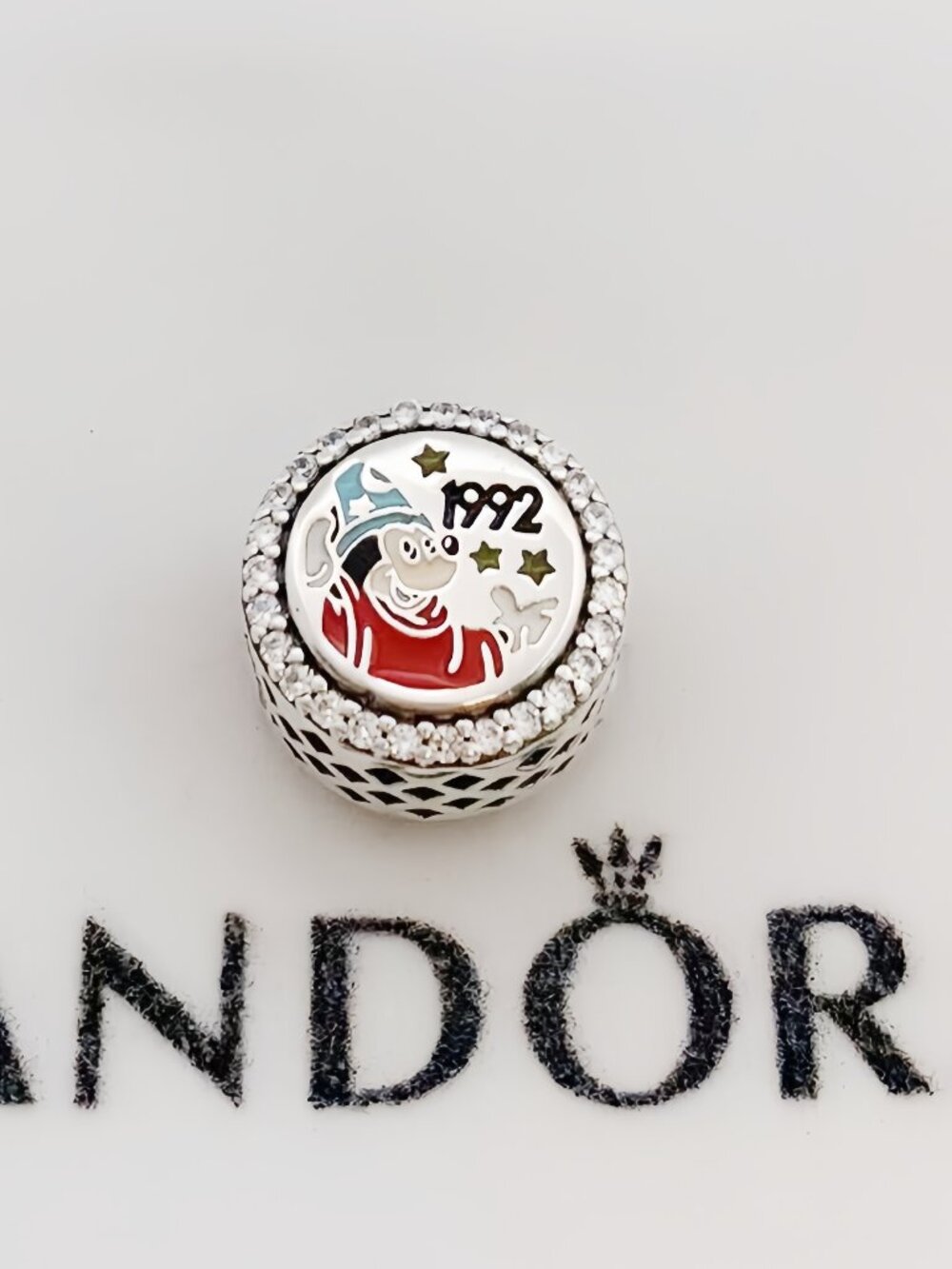 Pandora 1992 Euro Disney Sorcerer Mickey  Exclusive Dangle Charm Pendant, S925